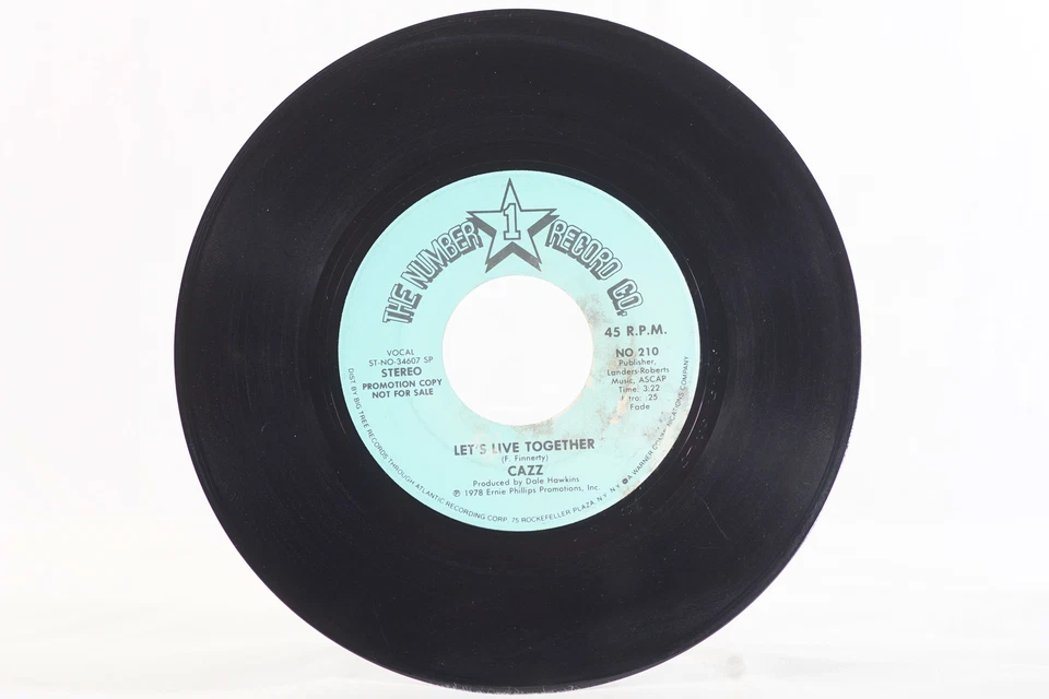 CAZZ Let's Live Together Mono Stereo PROMO Number 1 Record Co 210 45RPM Record - Image 2 of 4