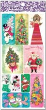 Violette Stickers 2 Sheets Holographic Christmas Greetings Vintage Santa Angel
