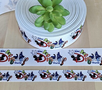 7/8 & 1.5'' (1 YD) Disney World Grosgrain Ribbon Mickey Mouse Theme Park
