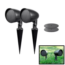 Pair 2.5" Satellite Audio Garden Speakers Outdoor Burial Weather & UV Resistant