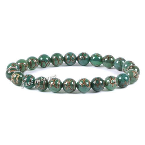8mm Fashion round gemstone beads stretchable bracelet 7" - Picture 177 of 286
