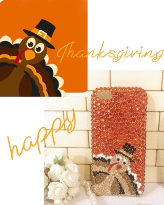 Customized Thanksgiving Day Turkey Bling phone case for various phone cover