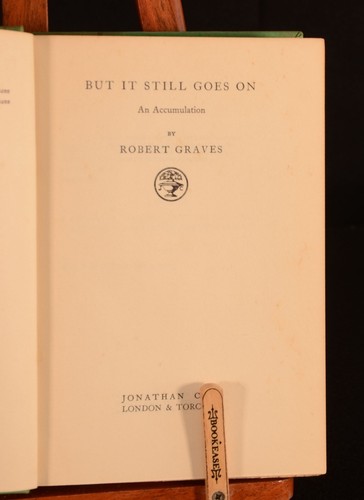 1930 But It Still Goes On Robert Graves première édition deuxième impression dépoussiéreur officiel