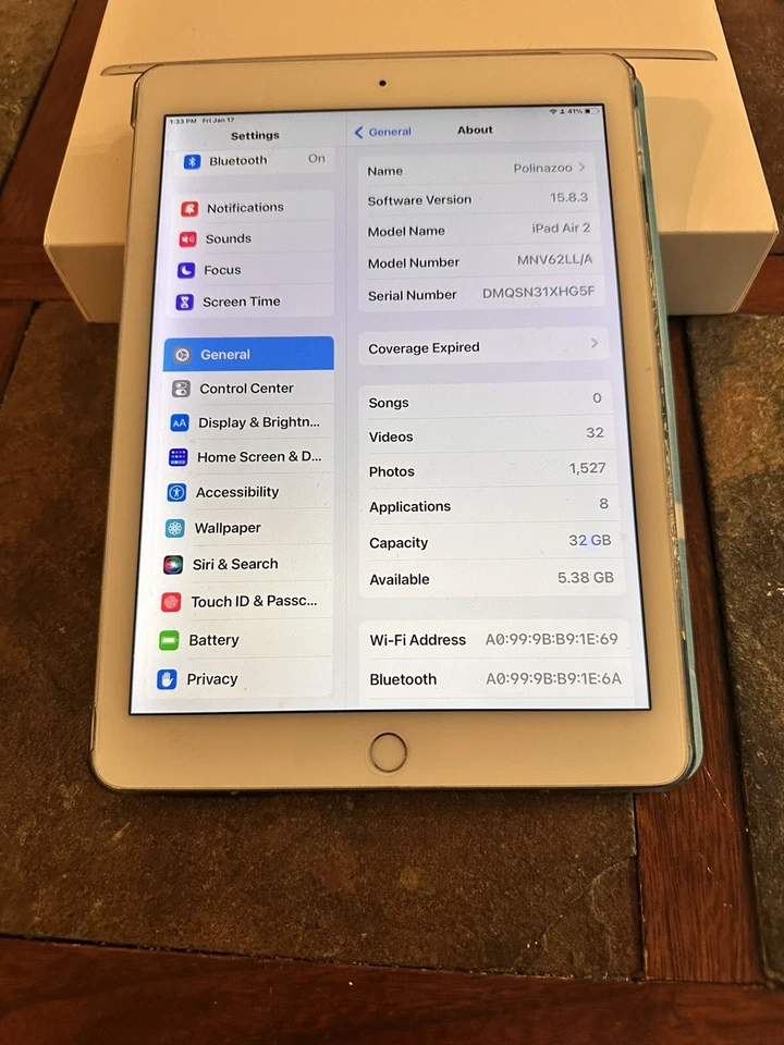 Apple iPad Air 2 A1566 32 GB Wi-Fi 9.7" Silver Excellent Condition Original Box - Image 2 of 4