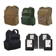 Tactical Scorpion 4Pc Level III+ / AR500 Body Armor Plates 11x14 Muircat Vest