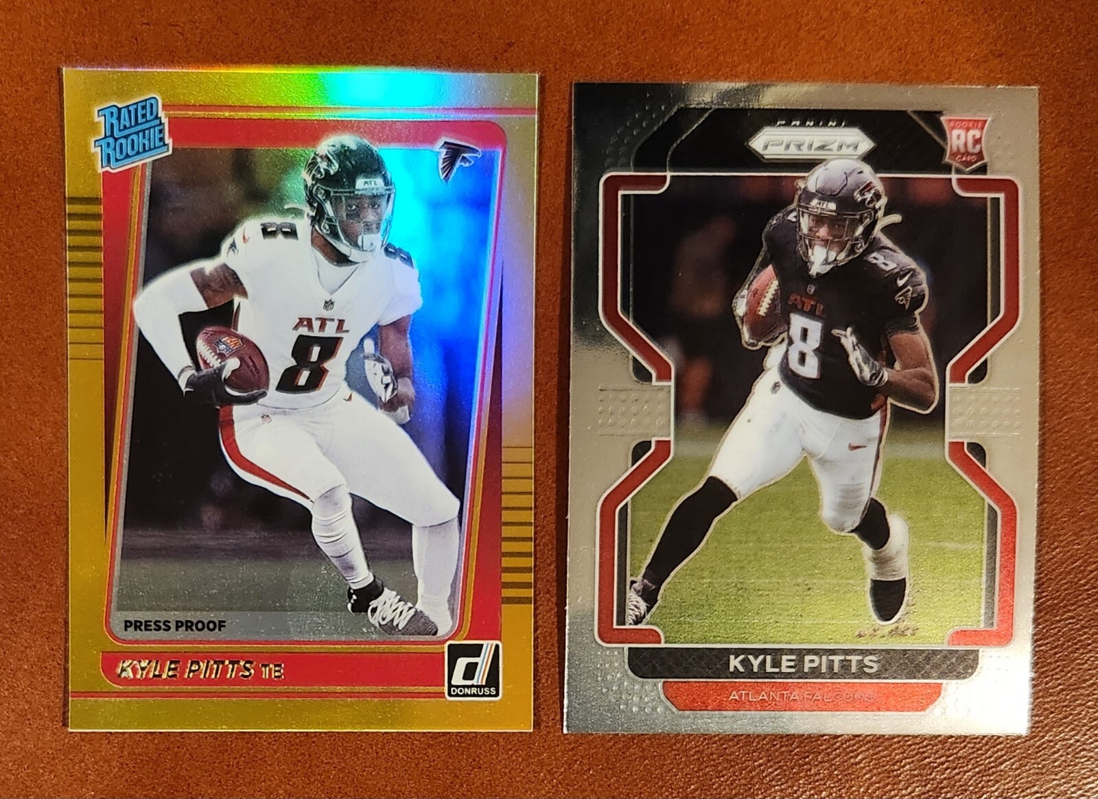 KYLE PITTS 2021 Panini Donruss Rated Rookie Gold Premium Press Proof RC + PRIZM