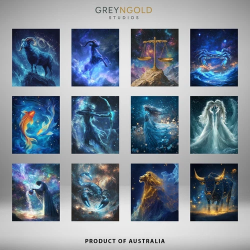 Zodiac signs Poster Wall Art Print pick size A4/A3/A2/90x60cm