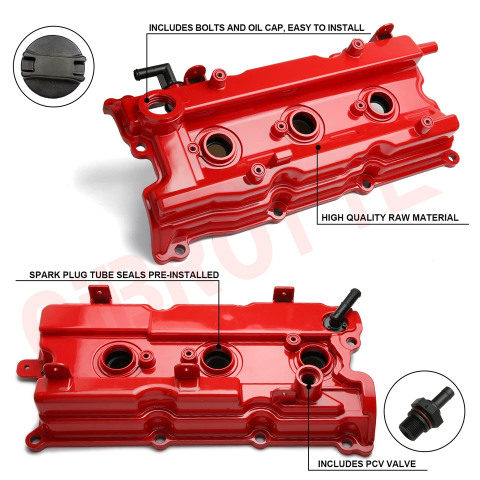 ⭐Cubiertas de válvula de aluminio izquierda y derecha para 02-09 Nissan Altima Máxima Murano Quest⭐ Foto 4 de 4