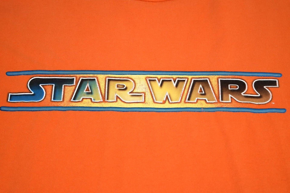 Camiseta Vintage Star Wars Talla S Años 90 Naranja Luke Hans Yoda C-3PO Transferencia de Calor Foto 4 de 4