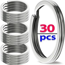 10/30pcs Stainless Steel Split Key Rings Round Keychain Ring for DIY Crafts