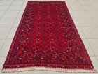 Rare Hand Knotted Vintage Afghan Turkmen Basheeri Wool Area Rug 6.4 x 3.5 Ft — photo 3