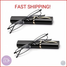 Viseng Slim Mini Metal Reading Glasses Compact Lightweight Portable Readers with