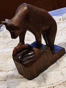 Carved Wood Bear | eBay