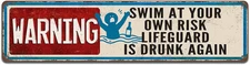 Warning Safety Plaque Signs for Swimming Pool Beach Water Park Decor Outdoor 16 