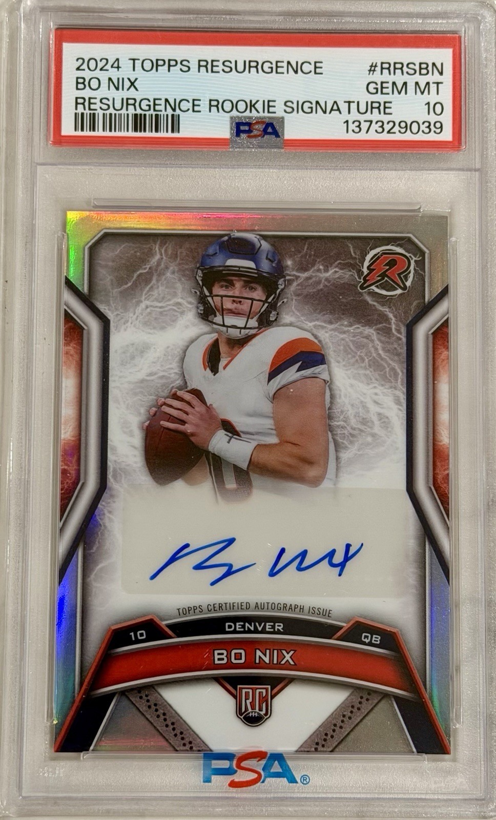 Bo Nix Topps Resurgence Resurgence Rookie Signatures #RRSBN Base