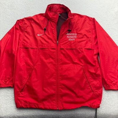 Y2K Nike Team Mens XL Red Penfield Patriots Staff Full Zip Windbreaker Jacket