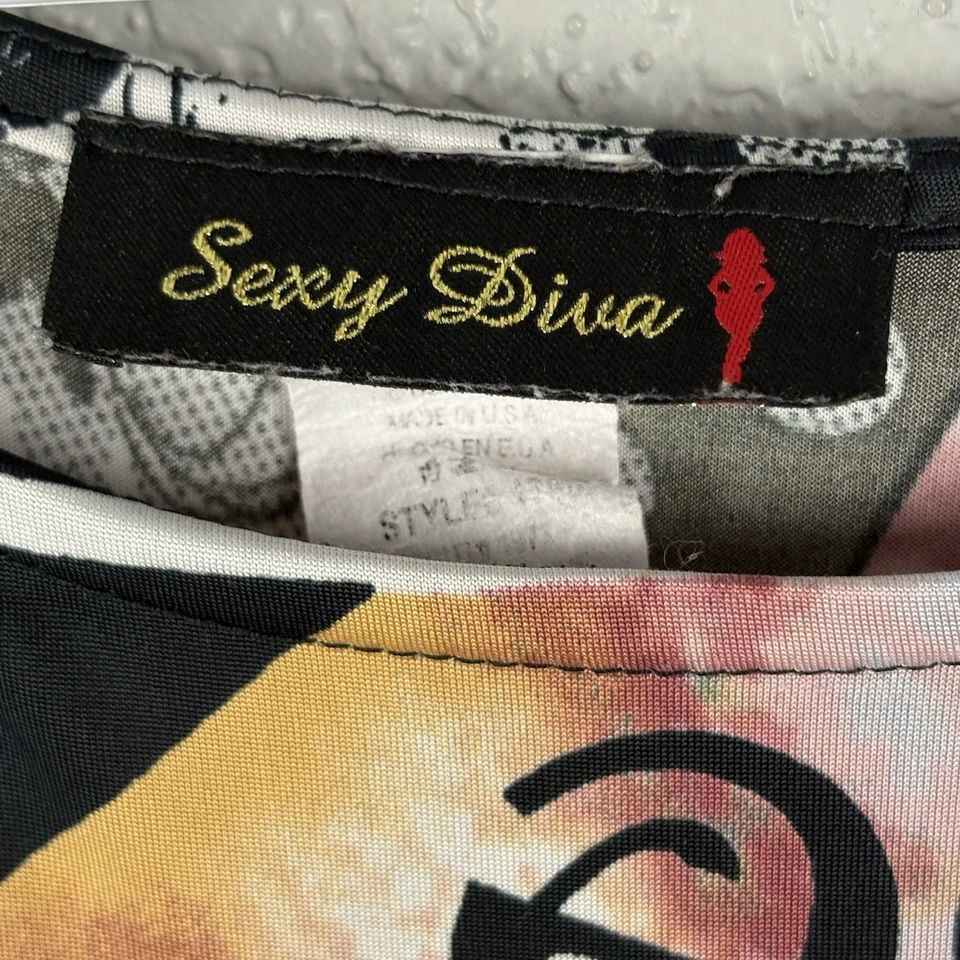 Sexy Maxi Vestido Diva Estampado Periódico Broadway Colorido Talla 2XL Foto 4 de 4