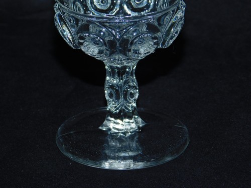 2 EAPG Co-Op Flint Glass ROYAL Clear Sunken Bulls Eye 4” Wine Glass c. 1894 - Picture 4 of 5