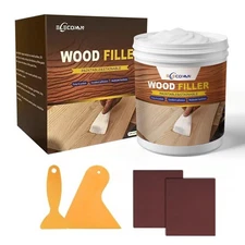 Wood Filler, Stainable & Paintable Wood Putty, Water-Resistant Exterior/Inter...