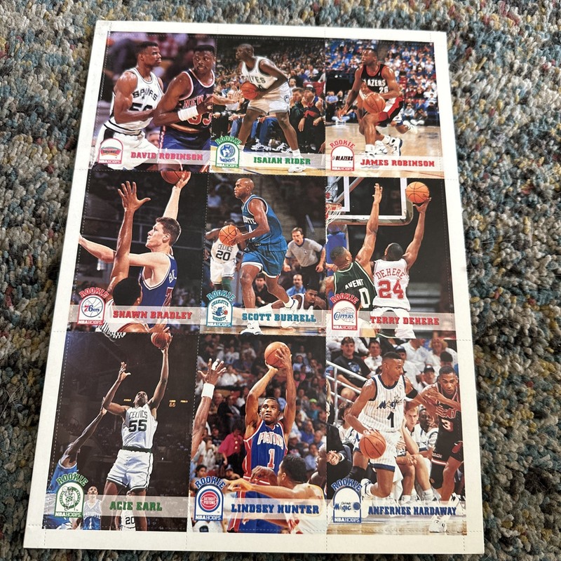 1994-95 NBA Hoops Rookie Card Sheet Lot Of 9 One Size NBA Basketball SkyBox