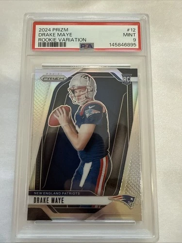 2024 Drake Maye Prizm Silver Variation Rookie RC PSA 9 New England Patriots 🔥