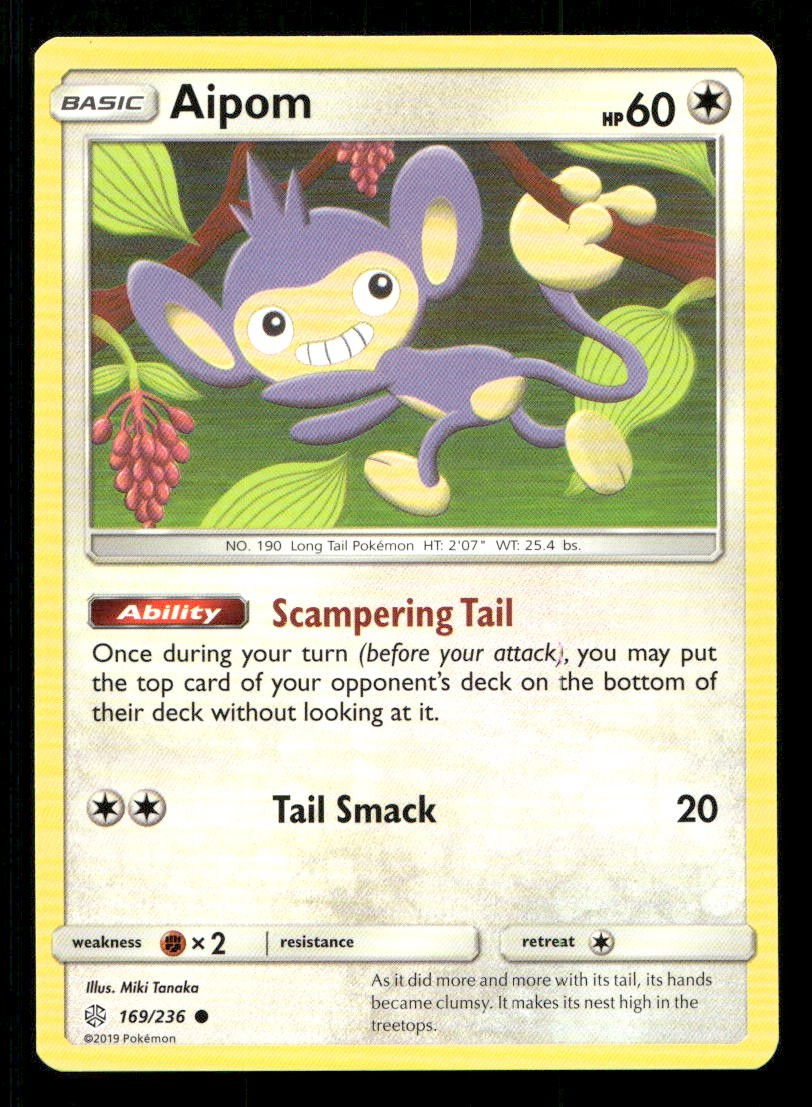 Aipom 169/236 Cosmic Eclipse NM/M Pokemon