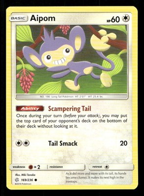 Aipom 169/236 Cosmic Eclipse NM/M Pokemon