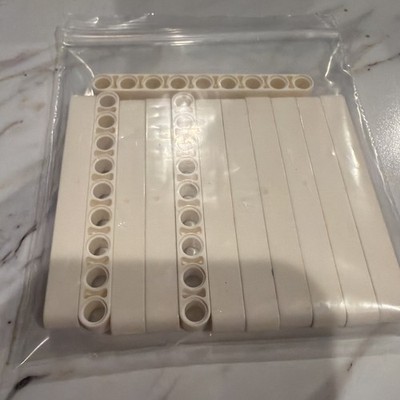 Lot of 12: Lego Technic Thick Liftarm White 1 x 9 6001831  (M29)