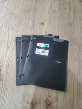 3 Pack Mead Five Star Plastic Stay-Put Tab 2 Pocket Folders Black School