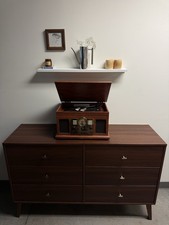 Victrola VTA-600B-ESP 8-in-1 Nostalgic Record Player with Turntable - Espresso