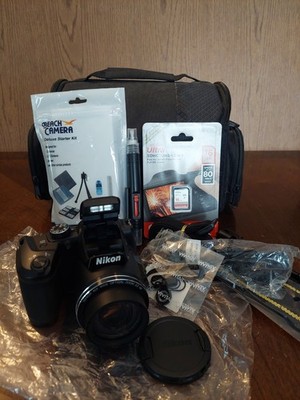 Nikon Coolpix B500 Black Digital Camera 40x Zoom 16MP Bundle Tested Excellent 