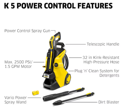 #ad Karcher K 5 Power Control Electric Pressure Washer 2500 PSI Free Shipping $324.85