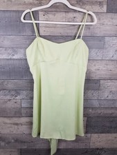 Urban Outfitters Bella Satin Mini Dress Large Green Bow Back Wedding
