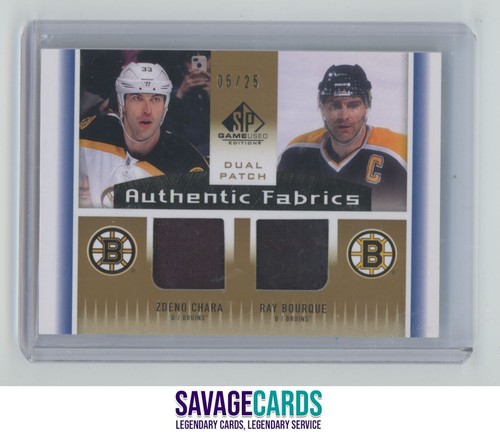 2013-14 SP Game Used Authentic Fabrics Dual Patches Chara/Bourque /25 # ...