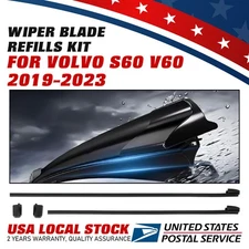One Pair Wiper Blade Refills Replacement Strip For 19-23 Volvo S60 V60 31693569