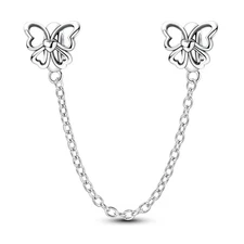 MULA Original 925 Sterling Silver DIY Charm Butterfly Safety Chain fit Bracelet