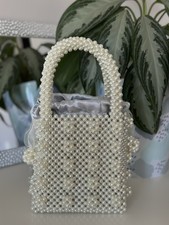 Pearl Beaded Tote Bag Pearl Evening Clutch Bead Handbag Bridesmaid Accessories