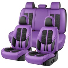 Full Set Faux Leather Seat Covers Pickup Truck Suv Front Rear 5-seats Waterproof