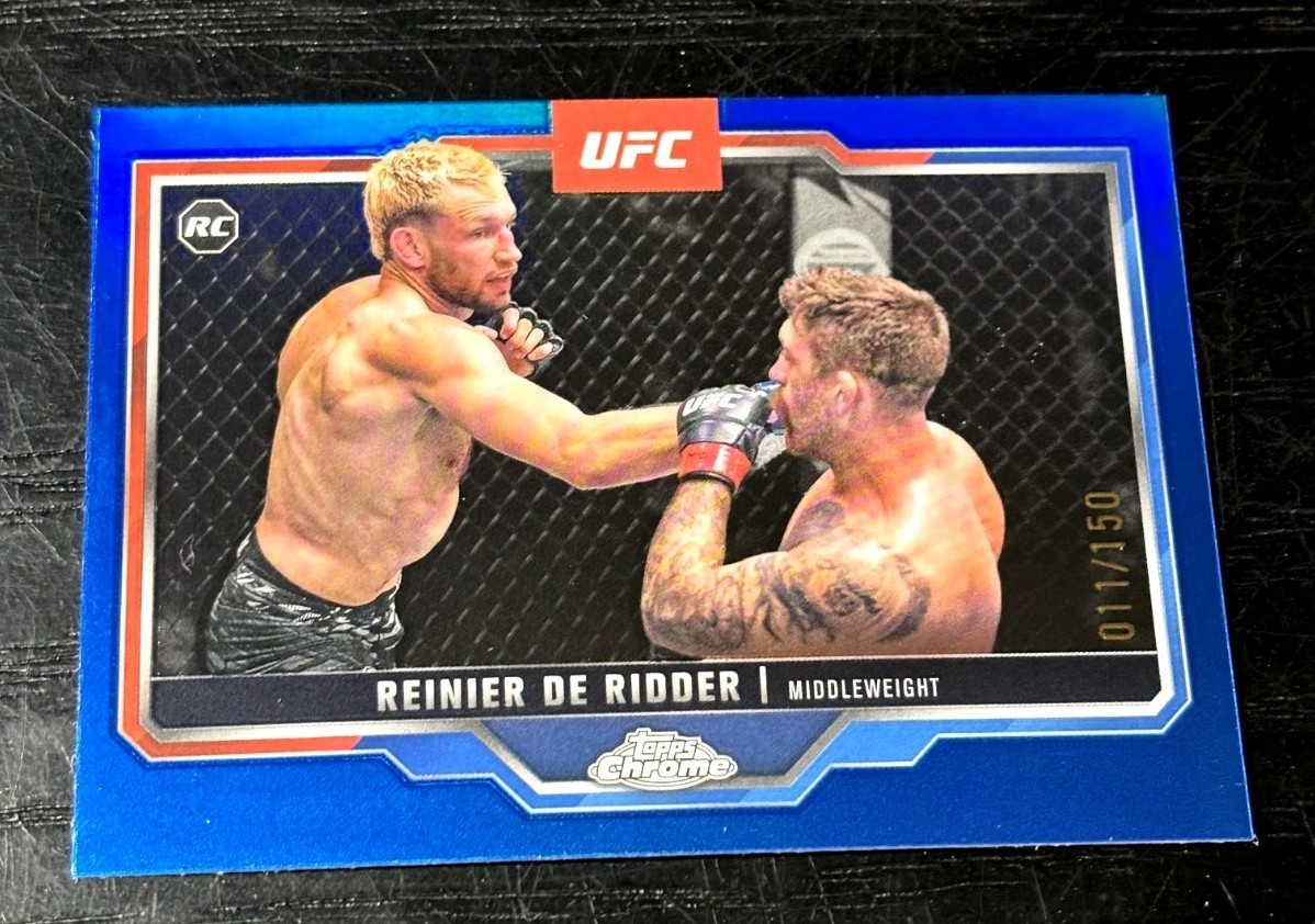 2025 Topps Chrome UFC Reinier De Ridder /150 #185 Blue Refractor