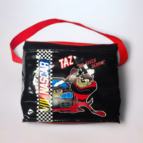 Vintage 1999 Looney Toons Nascar Lunch Box Fabric Handle Tazmanian Devil Cartoon