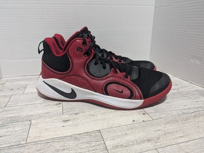 Nike Fly By 2 Mid Red Black Leather Basketball Shoes Men s Size 9 CU3503-003