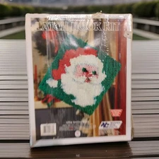Vintage Latch Hook Rug Kit  Santa  National Yarn Crafts New Sealed