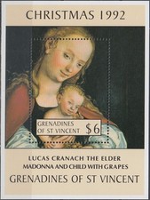 St Vincent-Gren S/S Christmas Paintings 1992 MNH-8 Euro