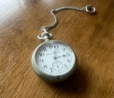 ANTIGUO RELOJ BOLSILLO HAMPDEN 15 JOYAS DUEBER WATCH CO SILVEROID AÑOS 18, COMO ESTÁ