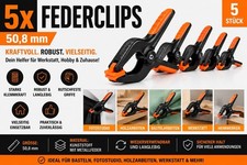 5 x Federclips 50,8 mm&ndash;Kunststoff Spannclips, Spannklemmen &ndash; f&uuml;r Holz, Werkstatt