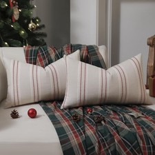Christmas Throw Pillow Covers 12x20 Pillow Covers 20" x 12" Pack of 2 Red