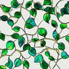 Window Privacy Film Stained Glass Decorative Static Cling Window Tint Sticker...