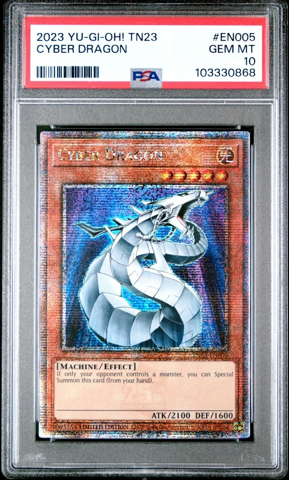 Rainbow + Cyber Dragon PSA 10 TN23-EN004 Quarter Century Secret Rare Sequential - Image 4 of 4