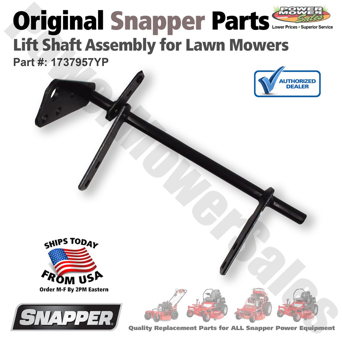 Genuine OEM Snapper Lift Shaft Assembly for Lawn Mowers / ESPX2046