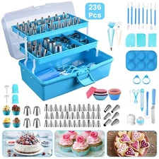 236Pcs Cake Decorating Tools Supplies Kit Piping Bags And Tips Set Baking Supply